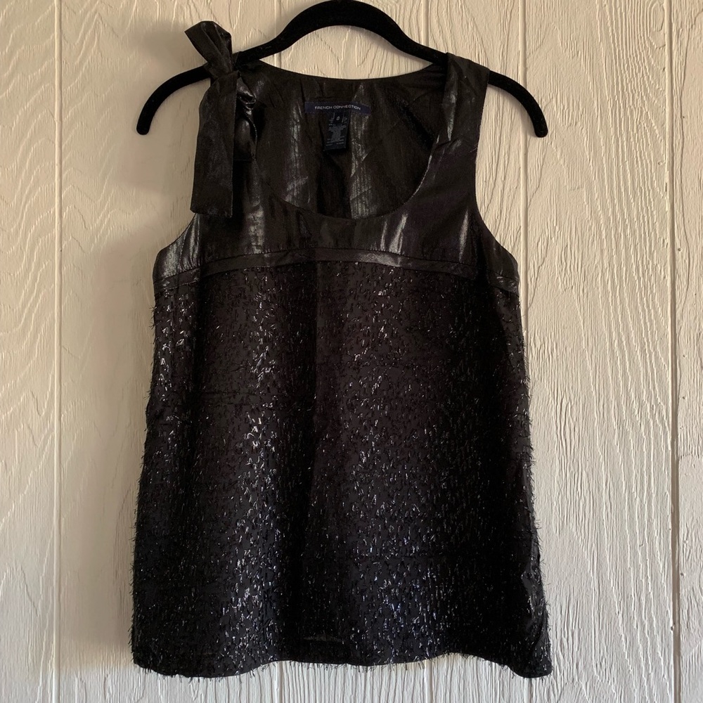 French Connection 💜 Black Shimmer Top